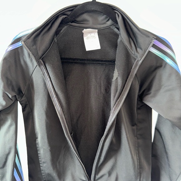 Adidas Zip Up Jacket Black with Tri-blue color Trim Youth L 14 - Picture 7 of 9